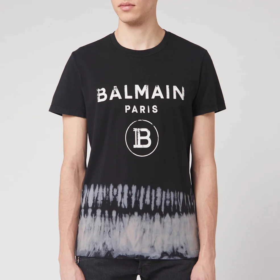 Balmain Men's Tie Dye Printed T-Shirt - Noir Image 1