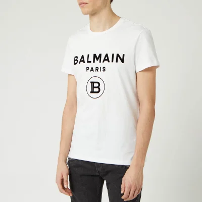 Balmain Men's Small Coin Flock T-Shirt - Blanc