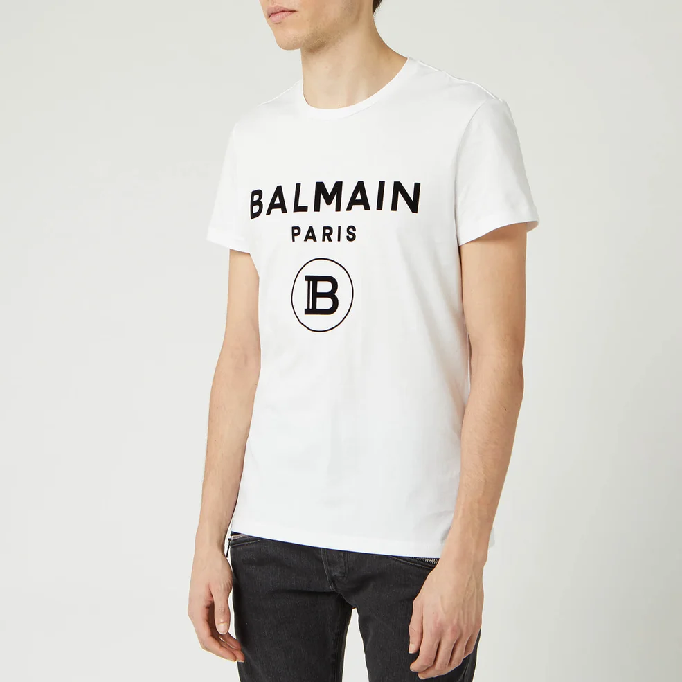 Balmain Men's Small Coin Flock T-Shirt - Blanc Image 1