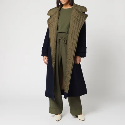 Ganni Women's Tech/Wool Trench Coat - Sky Captain