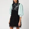 Ganni Women's Feathery Cotton Mix Shirt Mini Dress - Black - Image 1