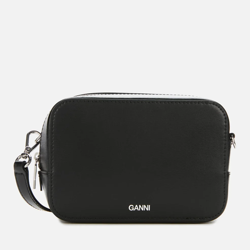 Ganni Women's Textured Leather Camera Bag - Black Image 1