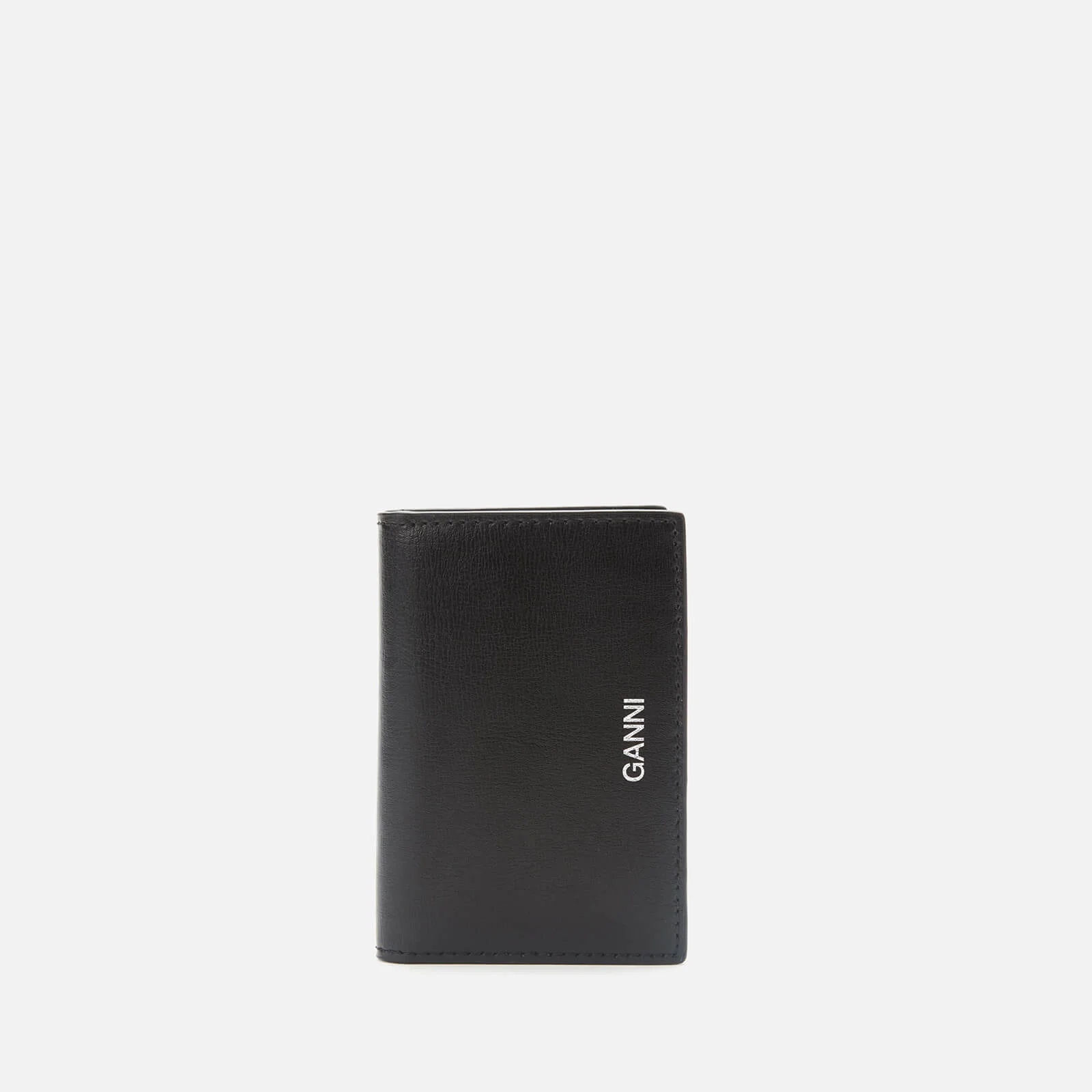 Ganni Women's Textured Leather Wallet - Black Image 1