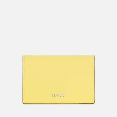 Ganni Women's Textured Leather Wallet - Lemon