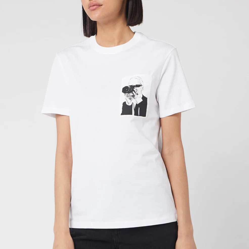 Karl Lagerfeld Women's Legend Pocket T-Shirt - White Image 1