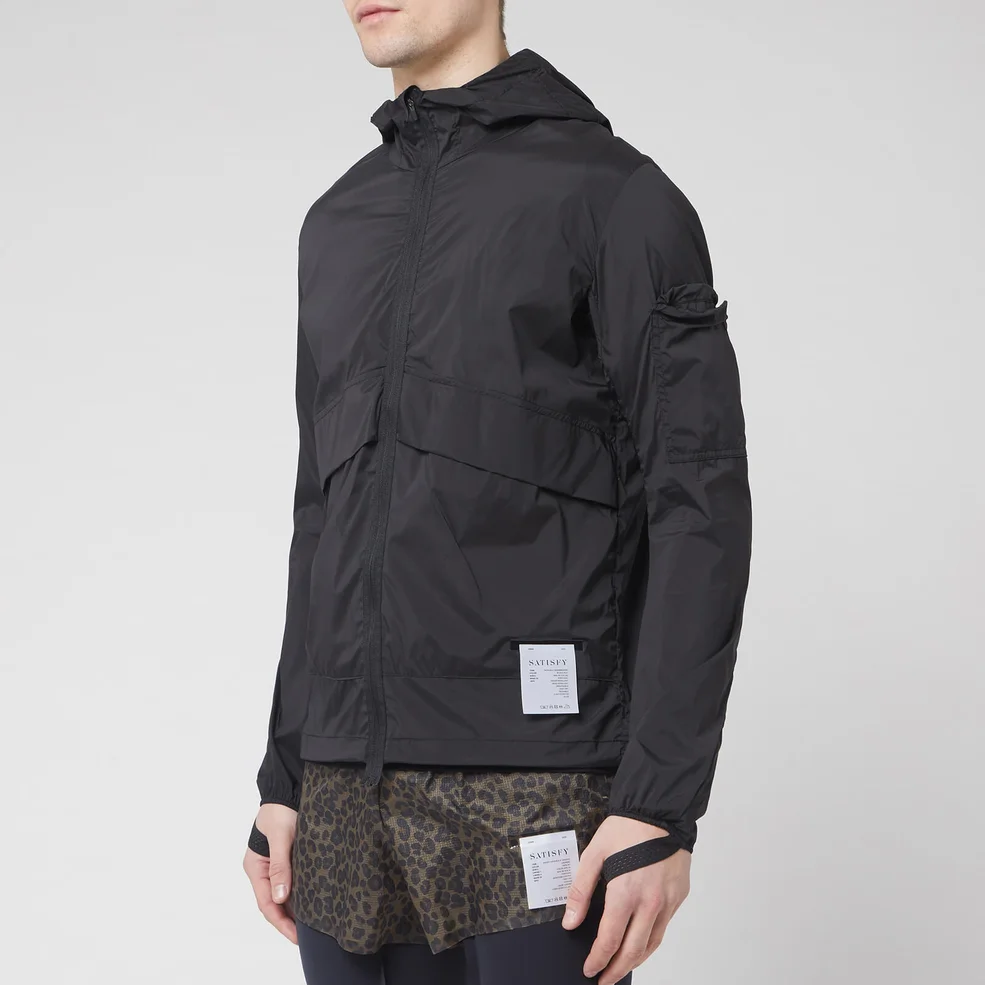 Satisfy Men's Packable Windbreaker Jacket - Black Silk Image 1
