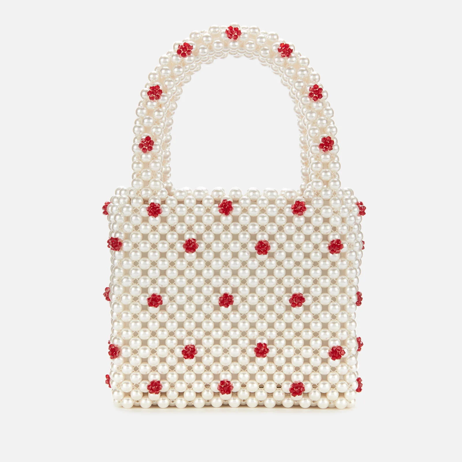 Shrimps Women's Dolly Beaded Bag - Cream/Red Image 1