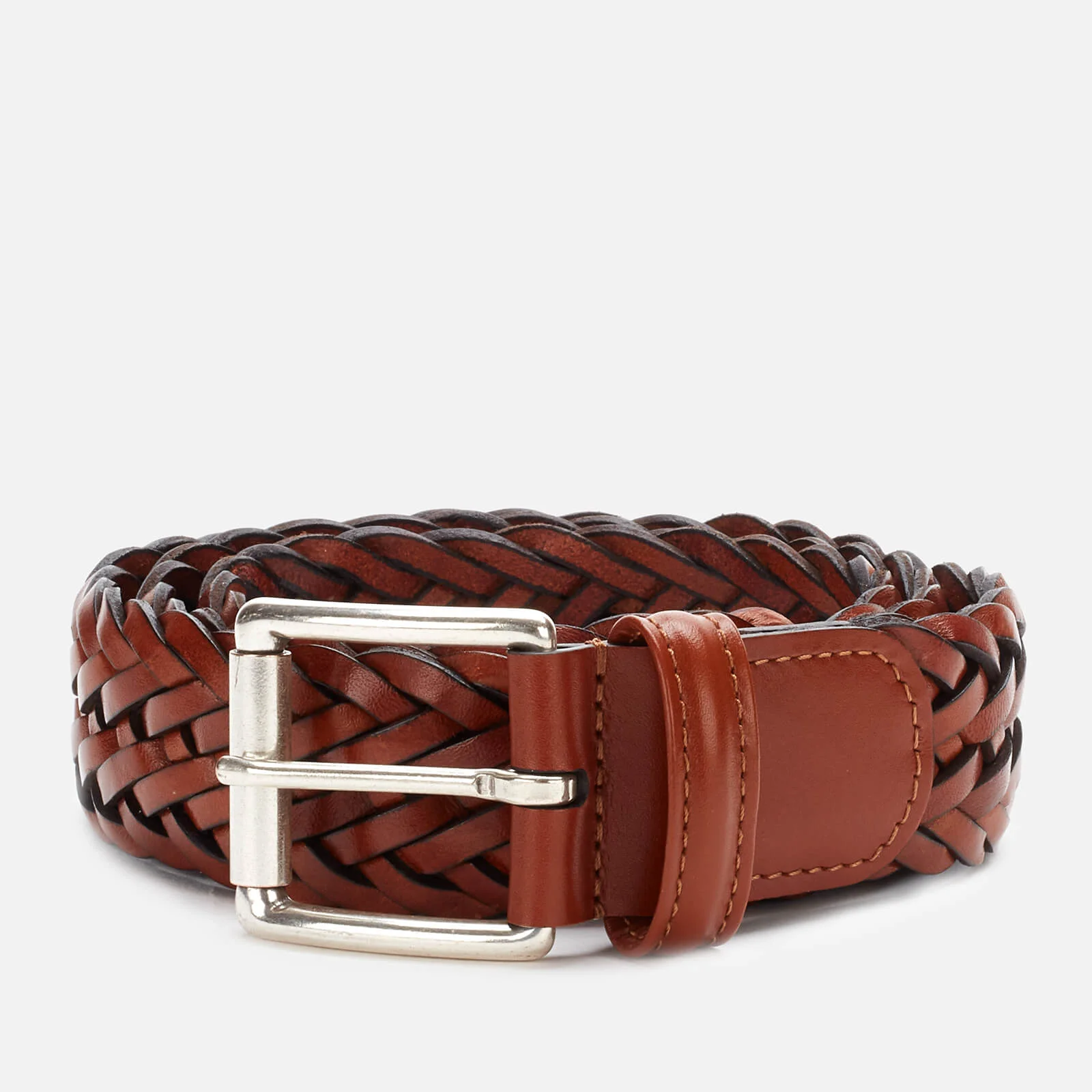 Anderson's Men's Woven Leather Belt - Brown Image 1