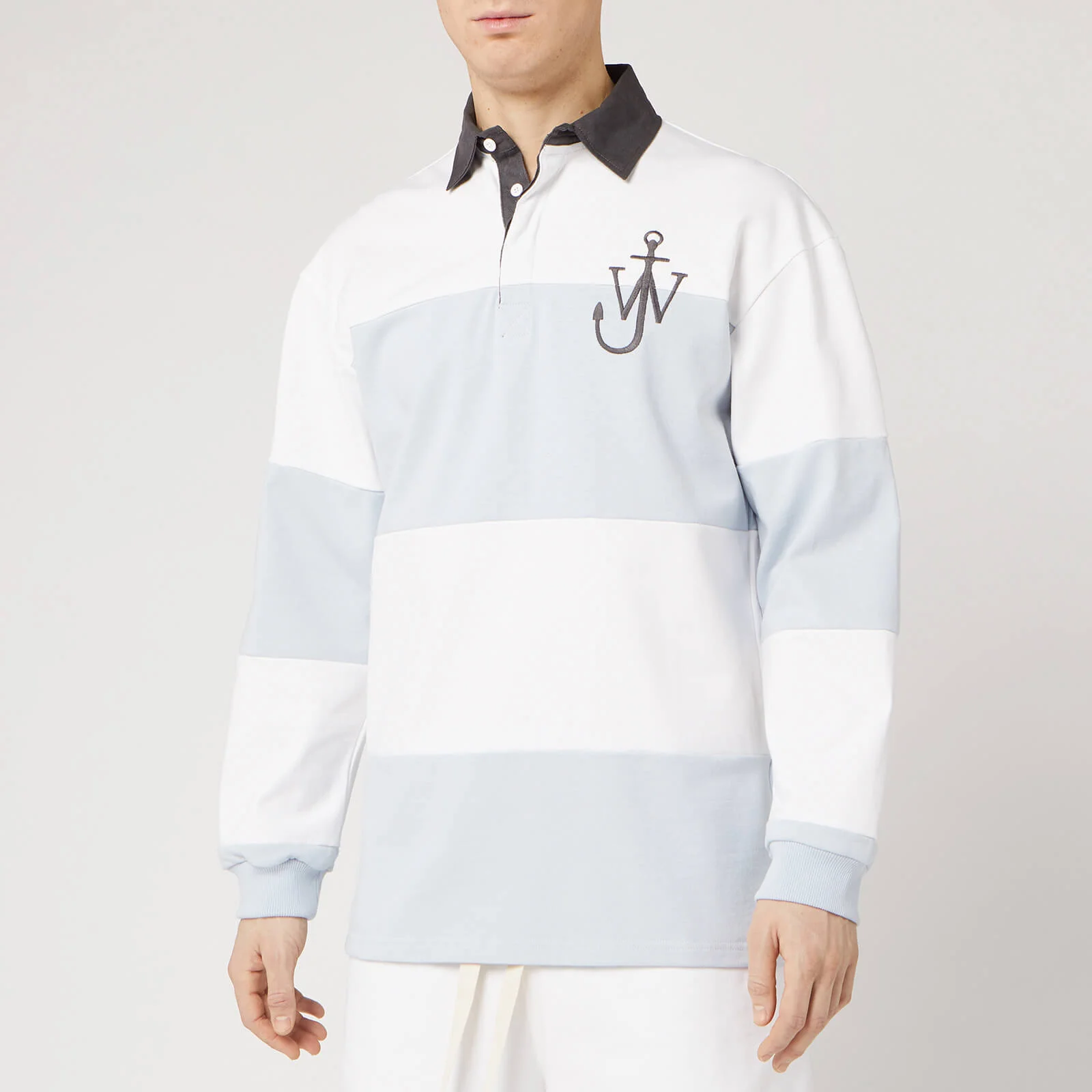 JW Anderson Men's Panelled Polo Rugby Shirt - Glacier Blue Image 1