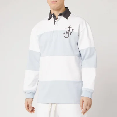 JW Anderson Men's Panelled Polo Rugby Shirt - Glacier Blue