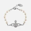 Vivienne Westwood Women's Mini Bas Relief Bracelet - Rhodium/Crystal Pearl - Image 1
