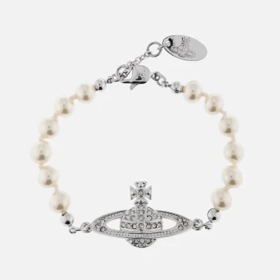 Vivienne Westwood Women's Mini Bas Relief Bracelet - Rhodium/Crystal Pearl