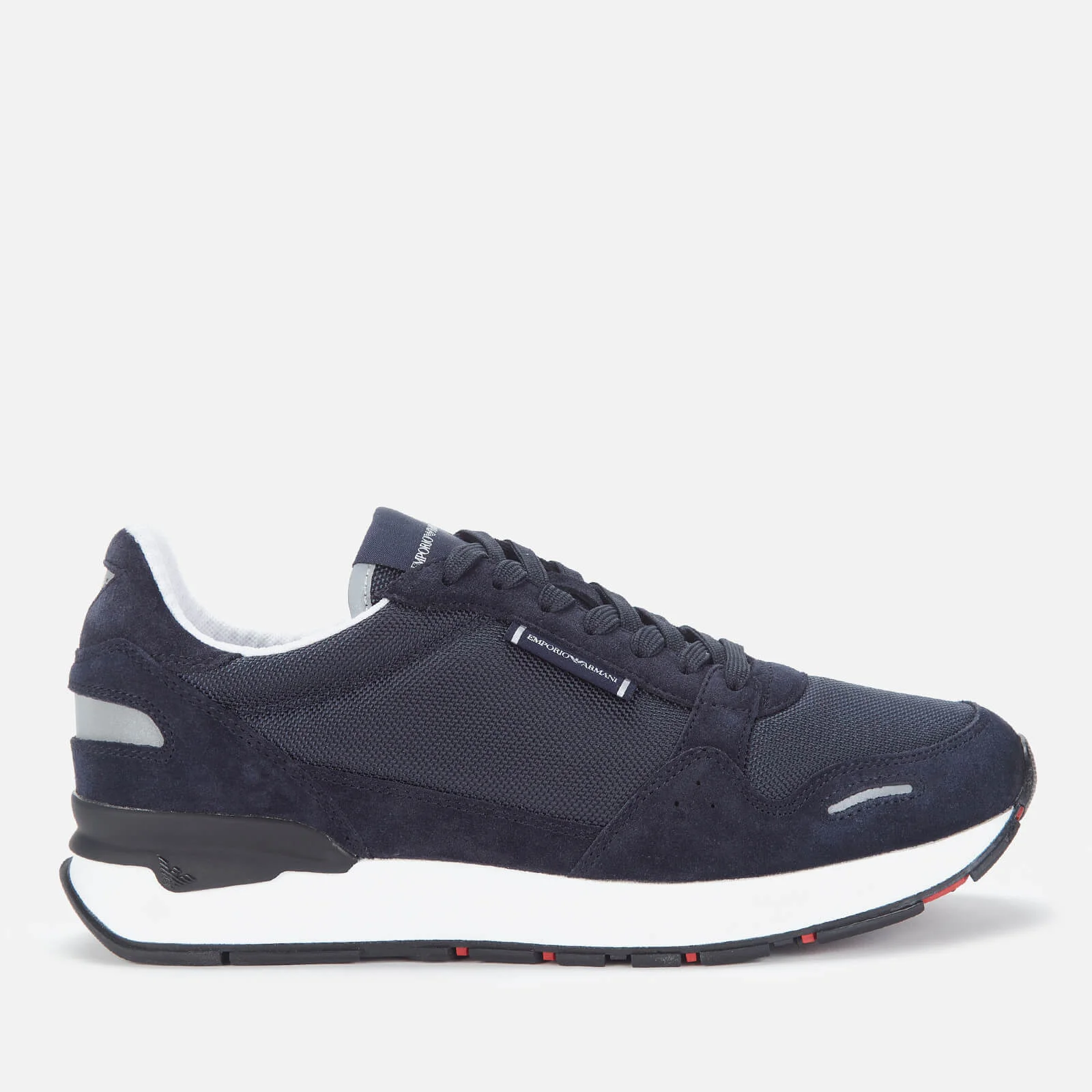 Emporio Armani Men's Suede/Mesh Running Style Trainers - Navy/Midnight Image 1
