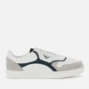 Emporio Armani Men's Suede/Mesh Running Style Trainers - Plaster/White/Midnight - Image 1