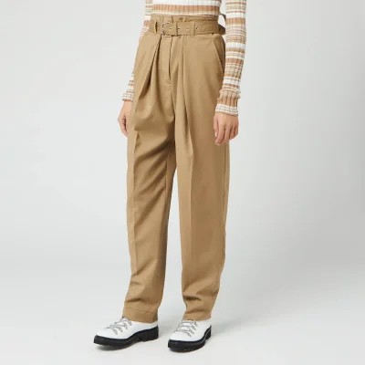 JW Anderson Women's Belted Tapered Trousers - Beige