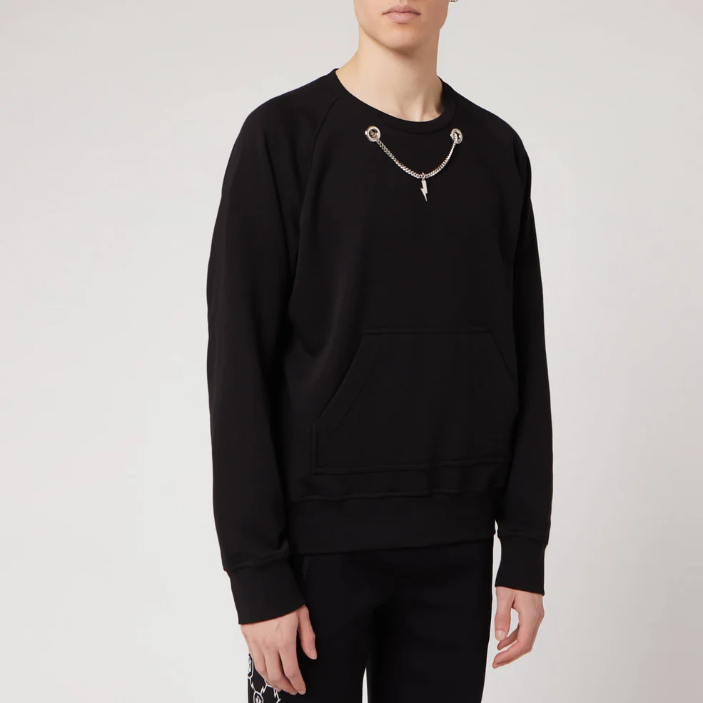 Neil Barrett Men's Chain Detail Sweatshirt - Black Image 1