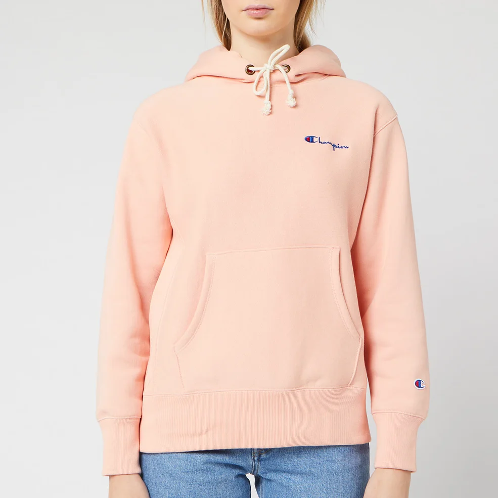 Champion Women's Small Script Hooded Sweatshirt - Pink Image 1