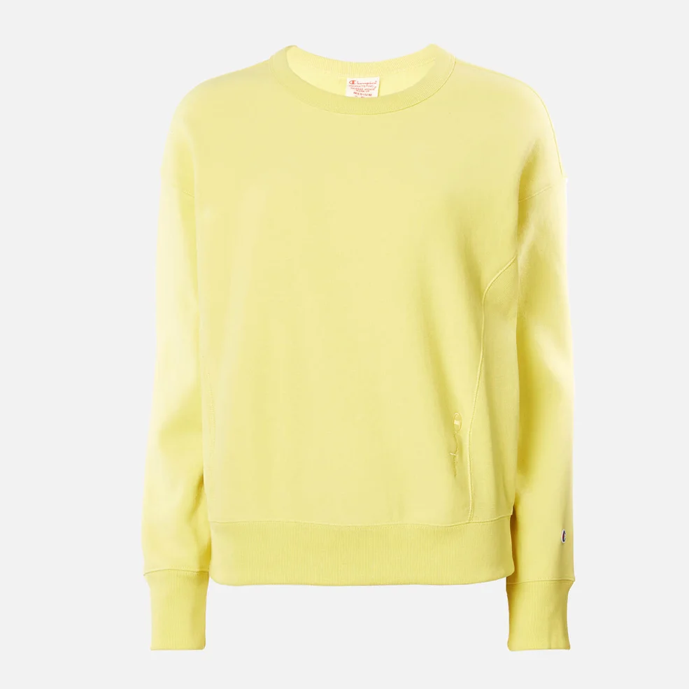 Champion Women's Light Crew Neck Sweatshirt - Yellow Image 1