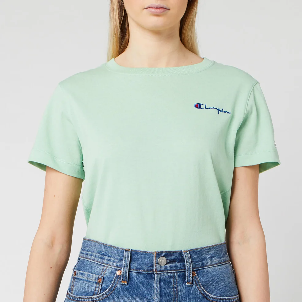 Champion Women's Small Script T-Shirt - Mint Green Image 1
