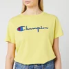 Champion Women's Big Script T-Shirt - Yellow - Image 1