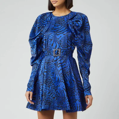 ROTATE Birger Christensen Women's Tara Taffetta Mini Dress - Dazzling Blue