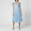 Philosophy di Lorenzo Serafini Women's Polka Dot Sheer Midi Dress - Blue - Image 1