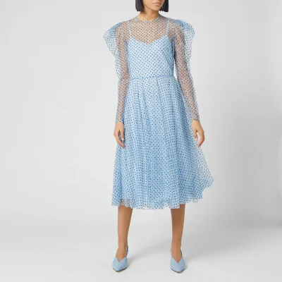 Philosophy di Lorenzo Serafini Women's Polka Dot Sheer Midi Dress - Blue
