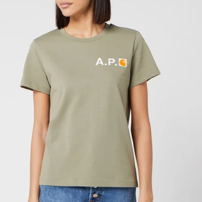A.P.C. X Carhartt Women's Fire T-Shirt - Khaki