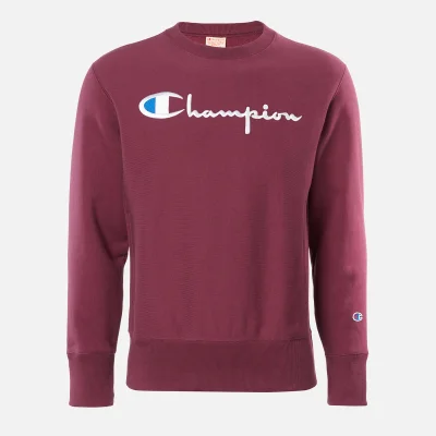 Champion Men's Big Script Crew Neck Sweatshirt - Burgundy