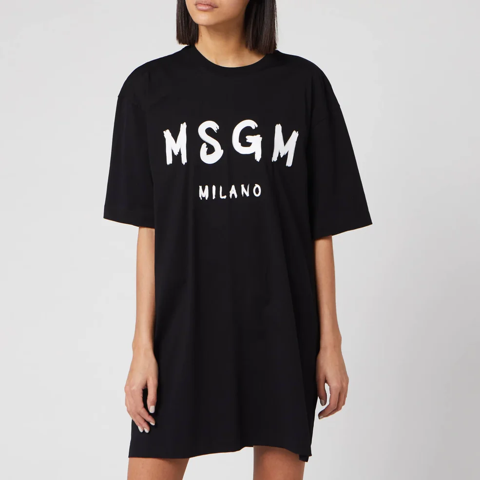 MSGM Women's T-Shirt Dress - Black Image 1