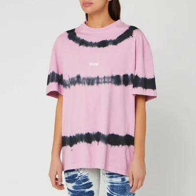 MSGM Women's Tie Dye T-Shirt - Pink/ Black