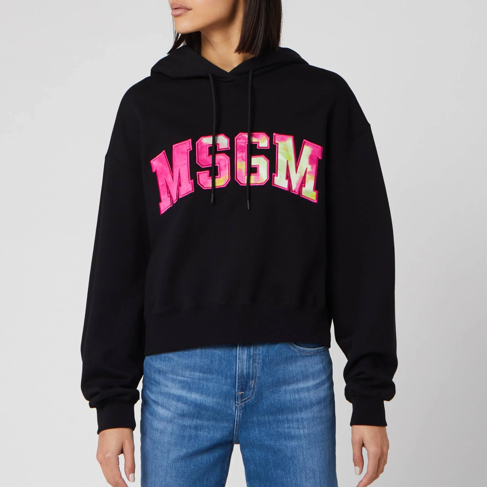 MSGM Women's Large Logo Hoodie - Black Image 1