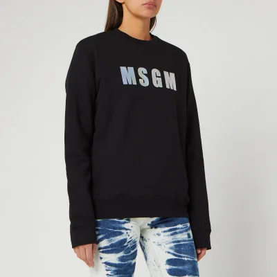 MSGM Women's Iridescent Logo Sweatshirt - Black