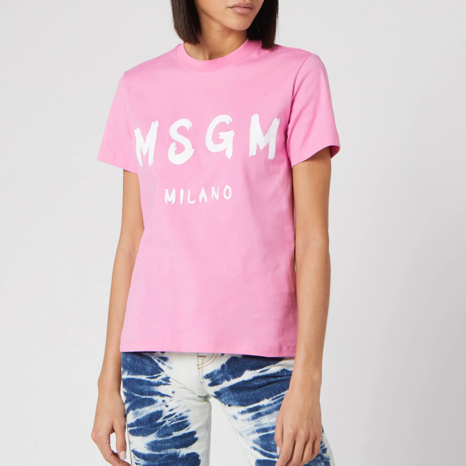 MSGM Women's Graffiti Logo T-Shirt - Pink Image 1