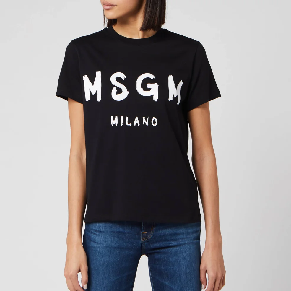 MSGM Women's Graffiti Logo T-Shirt - Black Image 1