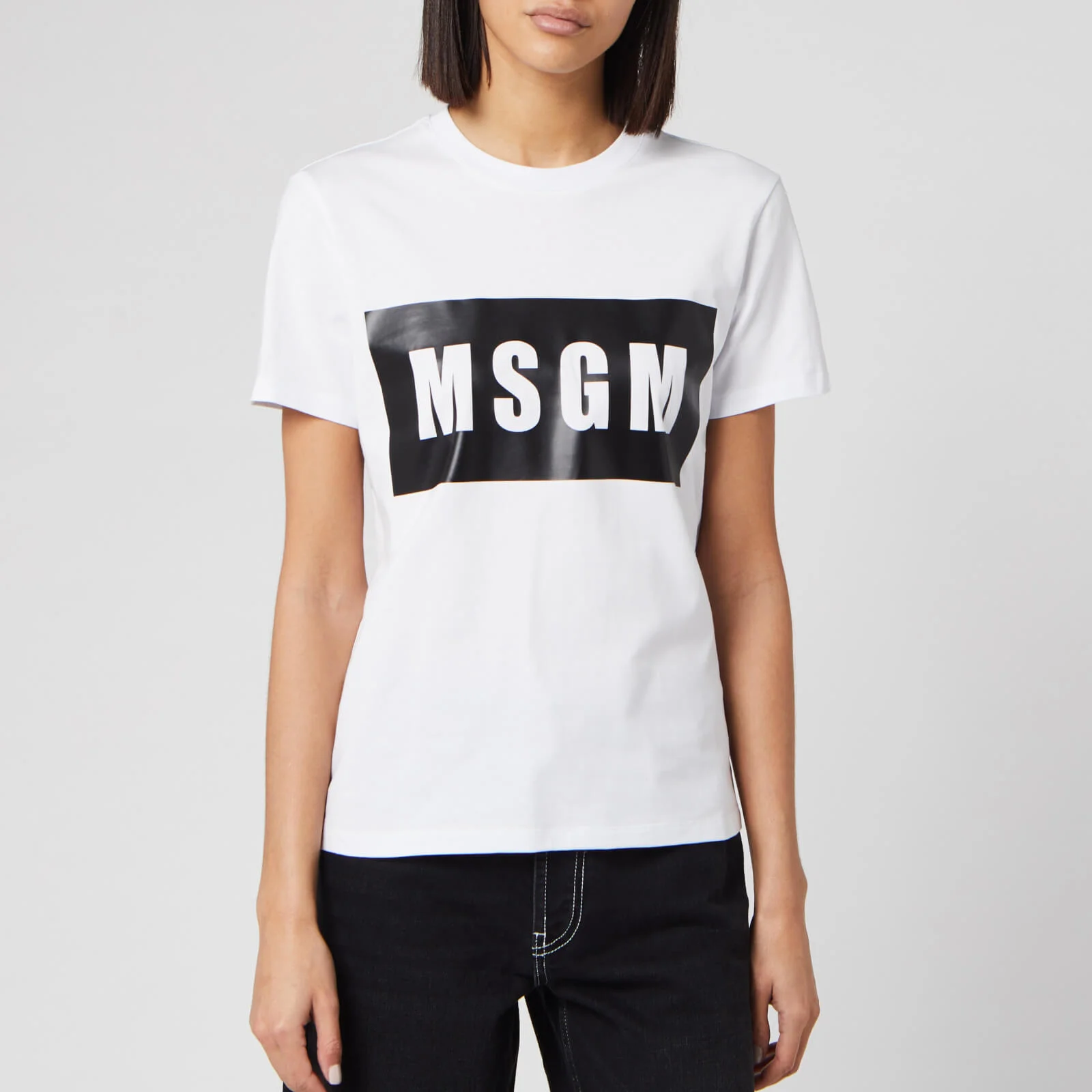 MSGM Women's Foil Logo T-Shirt - Optical White Image 1