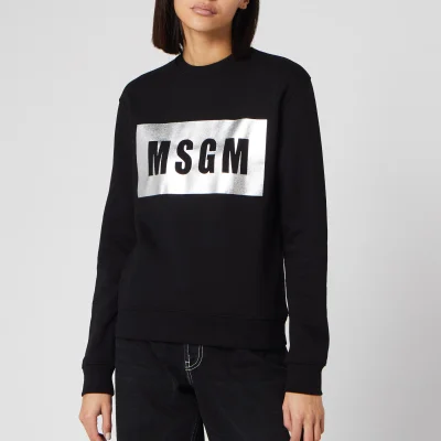 MSGM Women's Foil Logo Sweatshirt - Black