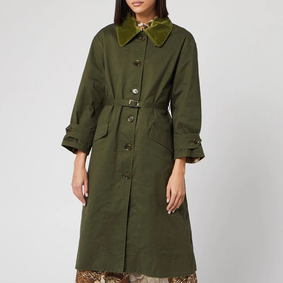 Barbour Women's Alexa Chung Elfie Casual Jacket - Summer Military Green/Ancient Tartan Image 1