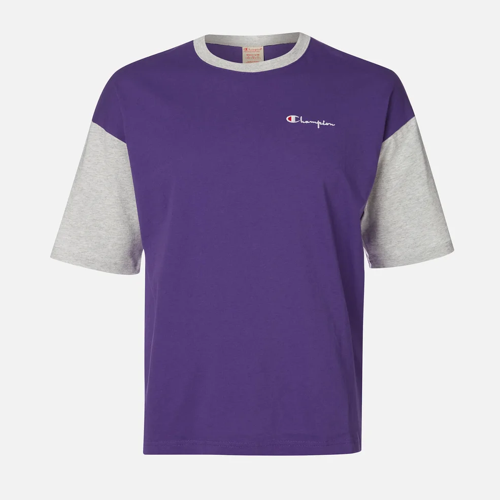Champion Men's Colourblock Crew Neck T-Shirt - Purple Image 1