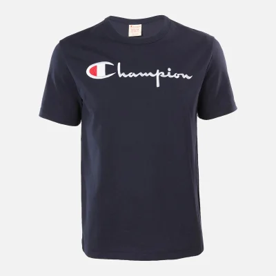 Champion Men's Large Logo Crewneck T-Shirt - Navy