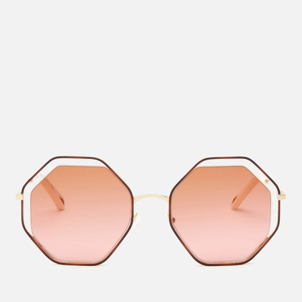 Chloé Women's Poppy Octagon Frame Sunglasses - Havana/Brick Rose Image 1