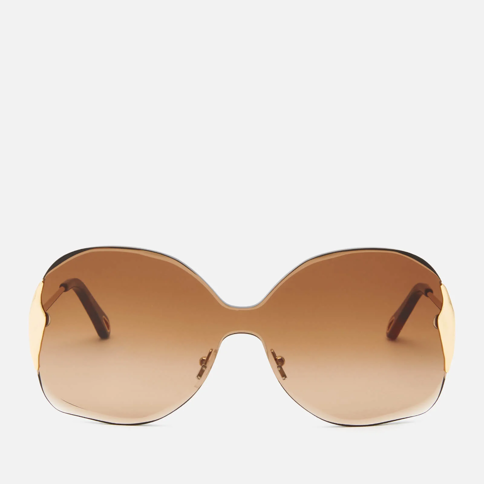 Chloé Women's Curtis Square Frame Sunglasses - Gold/Gradient Brown Image 1