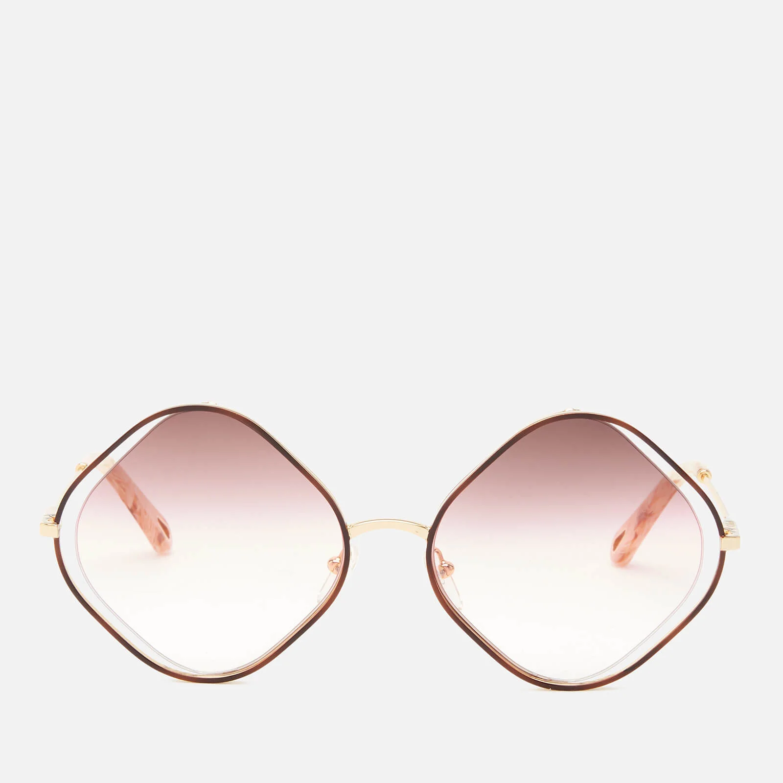 Chloé Women's Poppy Diamond Frame Sunglasses - Havana/Brown Rose Sand Image 1