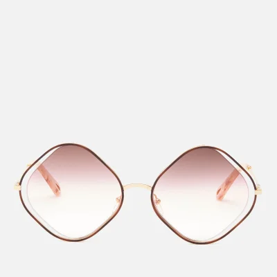 Chloé Women's Poppy Diamond Frame Sunglasses - Havana/Brown Rose Sand