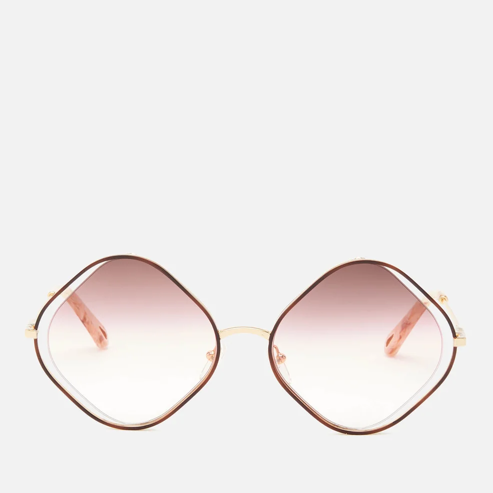 Chloé Women's Poppy Diamond Frame Sunglasses - Havana/Brown Rose Sand Image 1