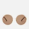 Chloé Women's Carlina Round Frame Sunglasses - Gold/Brown - Image 1