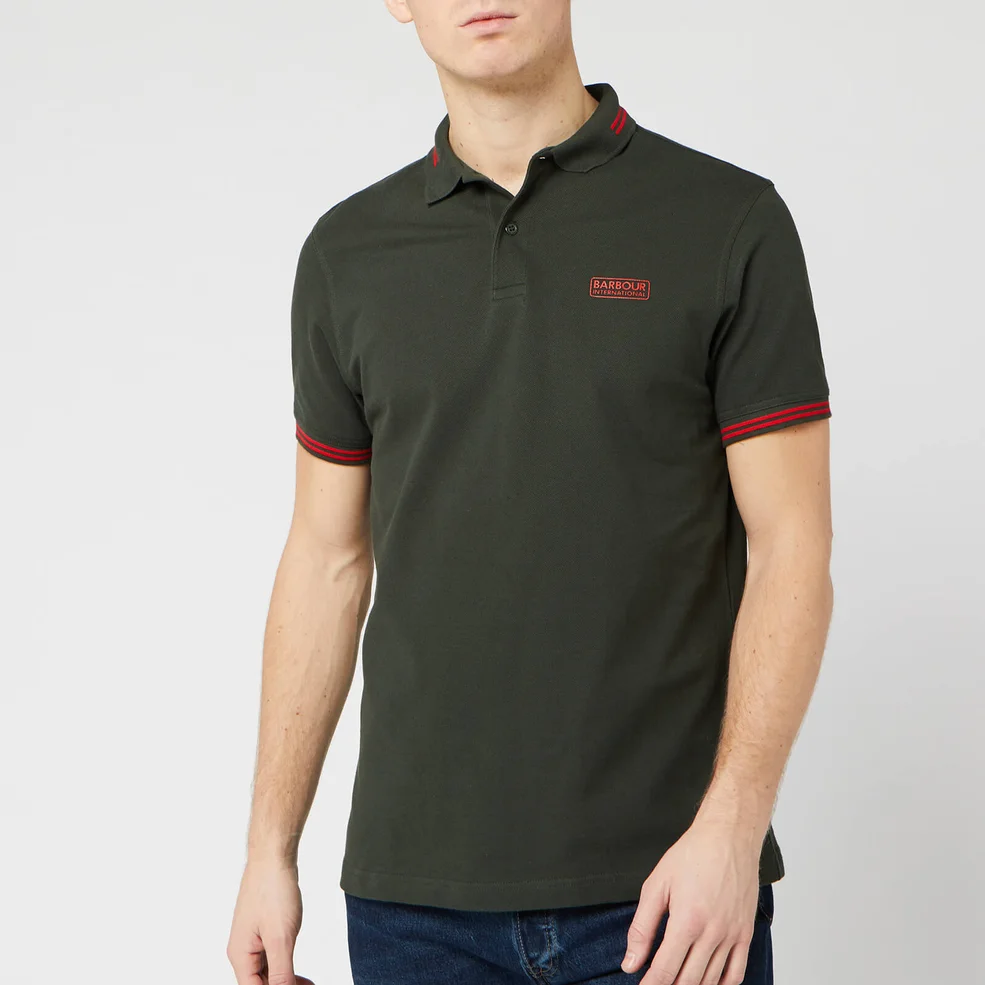 Barbour International Men's Essential Tipped Polo Shirt - Jungle Green Image 1