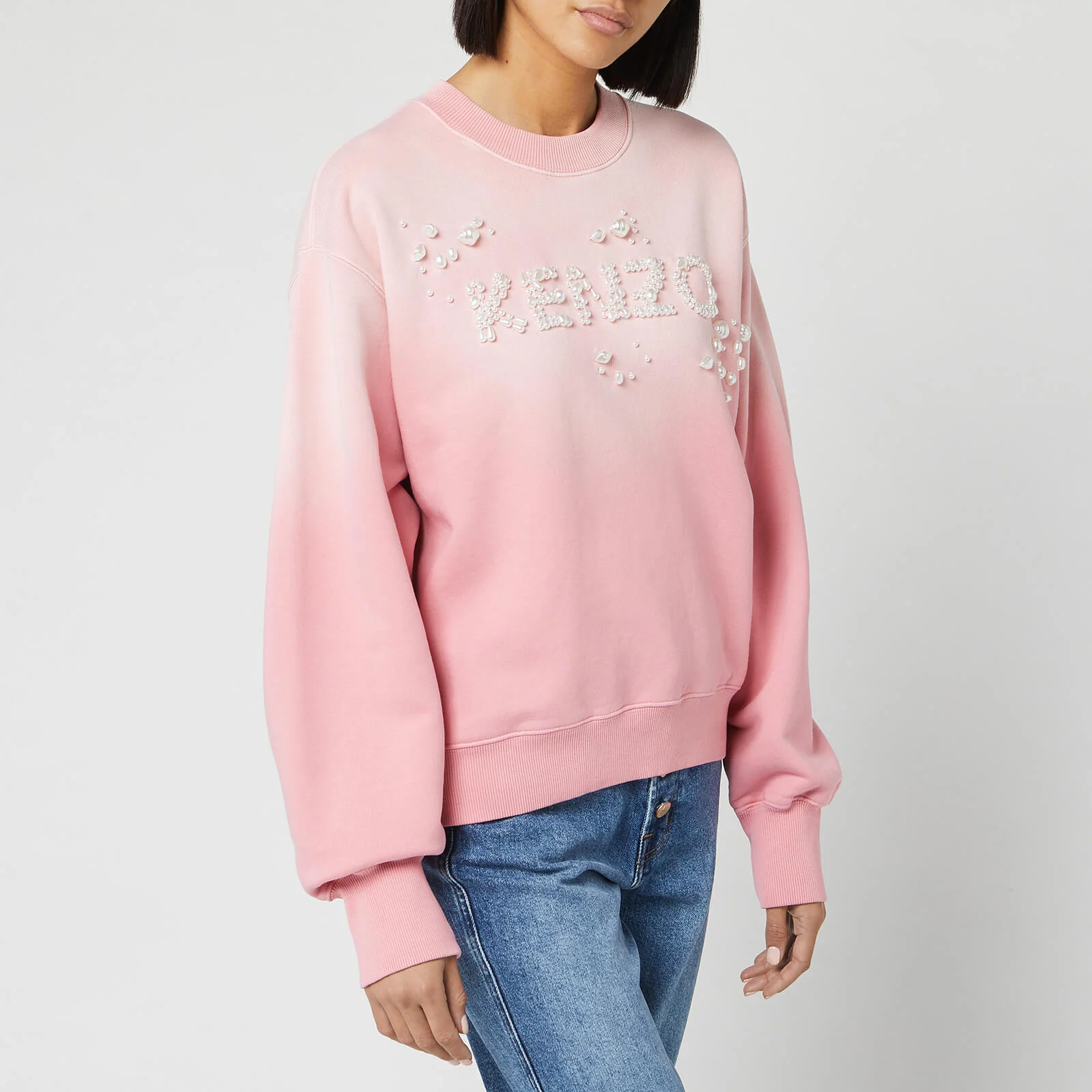 KENZO Women's Bubble Sweatshirt with Pearls Logo - Flamingo Pink Image 1