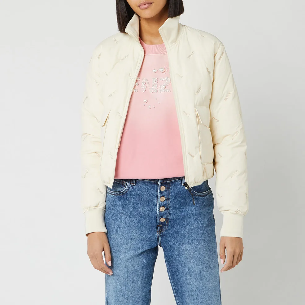 KENZO Women's Down Puffer Jacket Packable - Off White Image 1