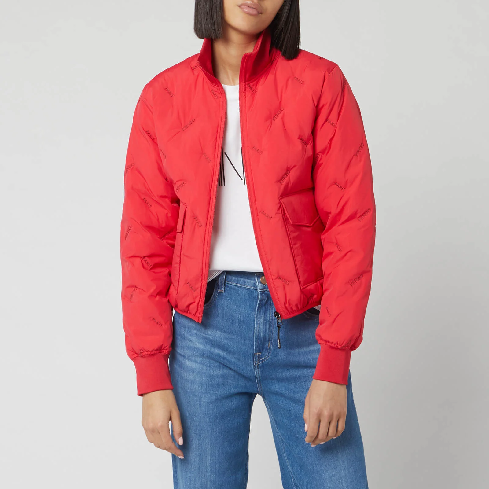 KENZO Women's Down Puffer Jacket Packable - Medium Red Image 1